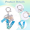 1Pc Resin Letter & Acrylic Butterfly Tassel Keychains KEYC-GF0001-19C-6
