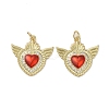 Brass Micro Pave Clear Cubic Zirconia Pendants KK-H466-05G-03-1