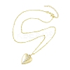 Brass Micro Pave Clear Cubic Zirconia Satellite Chain Locket Pendant Necklaces for Women NJEW-M009-03G-A-3