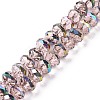 Transparent Electroplate Glass Beads Strands GLAA-F122-02B-1