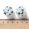 Luminous Polymer Clay Rhinestone Floral Ball Beads CLAY-U002-01C-5