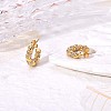 Clear Cubic Zirconia Twist Rope C-shape Stud Earrings JE941A-5