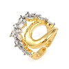 Brass Micro Pave Cubic Zirconia Cuff Ring for Women RJEW-L132-05G-4