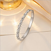 304 Stainless Steel Micro Pave Clear Cubic Zirconia Star Hinged Cuff Bangles for Women WG9322F-01-1