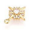 Brass Micro Pave Clear Cubic Zirconia Pendants KK-T075-24G-2