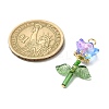 Flower Transparent Glass & Golden Pendants PALLOY-TA00098-3