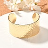 304 Stainless Steel Textured Wide Open Cuff Bangles for Women BJEW-Z067-01G-01-1