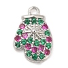 Rack Plating Brass Pave Cubic Zirconia Pendants KK-R150-13P-02-1