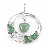 Natural Mixed Gemstone Big Pendants G-T133-P06-3