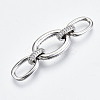 Brass Micro Pave Clear Cubic Zirconia Links Connectors KK-S061-45P-NR-2