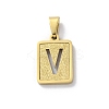 304 Stainless Steel Alphabet Pendants STAS-S152-01G-V-1