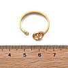 304 Stainless Steel Rhinestone Open Cuff Ring for Women LS-RJEW-F169-01G-07-5