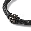 Leather Braided Round Cord Bracelet BJEW-F460-05EB-2