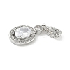 Oval Brass Micro Pave Cubic Zirconia Pendants LS-KK-M326-15P-2