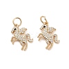 Brass Micro Pave Cubic Zirconia Pendants KK-B133-03G-1