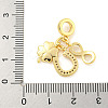 Rack Plating Brass Micro Pave Cubic Zirconia European Dangle Charms KK-P270-02B-G-3