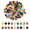 108Pcs 18 Colors Natural & Synthetic Mixed Gemstone Round  Charms PALLOY-AB00163-1