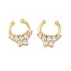 Brass Pave Clear Cubic Zirconia Circular/Horseshoe Barbell Nose Rings EJEW-D337-18B-G-4