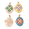 Brass Enamel Locket Pendants KK-F923-02A-G-2