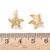 Starfish Brass Micro Pave Clear Cubic Zirconia Stud Earrings EJEW-Z152-03G-5
