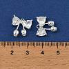 Brass Micro Pave Cubic Zirconia Charms KK-C155-07S-4