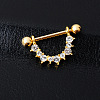 316 Surgical Stainless Steel Micro Pave Clear Cubic Zirconia Piercing Nipple Rings WGC2D91-01-1