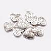 Tibetan Style Carved Words Alloy Heart Pendants TIBEP-Q043-190-RS-1