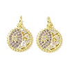 Real 18K Gold Plated Brass Micro Pave Cubic Zirconia Pendants KK-L209-056G-03-1