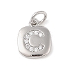 Rack Plating Brass Micro Pave CLear Cubic Zirconia Charms KK-E110-14P-C-1