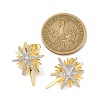 Brass Micro Pave Clear Cubic Zirconia Stud Earrings KK-B124-13PG-5