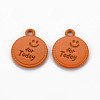 Spray Painted Alloy Pendants PALLOY-Q433-030F-RS-1