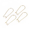 Ion Plating(IP) 304 Stainless Steel Hoop Earrings Findings Kidney Ear Wires X-STAS-L216-22A-G-1