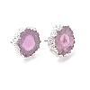 Natural Dyed Quartz Stud Earrings EJEW-P166-C01-2