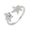 304 Stainless Steel Open Cuff Finger Rings for Women RJEW-B109-07P-02-4