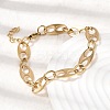 304 Stainless Steel Oval Link Chain Bracelets for Women Men BJEW-L720-03G-2