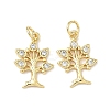 Brass & Clear Cubic Zirconia Pendants KK-G536-18G-1