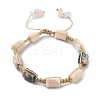 3Pcs 3 Style Natural Mixed Gemstone Cube Braided Bead Bracelets Set BJEW-TA00345-2