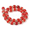 Handmade Millefiori Glass Oval Bead Strands LK-Z001-01A-01-4