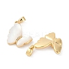 Natural White Shell Butterfly Pendants KK-U043-25G-2