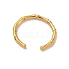 Ion Plating(IP) 304 Stainless Steel Bamboo Open Cuff Ring for Women RJEW-I085-10G-1-3