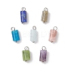 7Pcs 7 Styles Natural Rhodonite & Canadian Jade & Aquamarine & Amethyst & Apatite & Lapis Lazuli & Labradorite Pendants PALLOY-JF04180-1