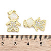 Brass Micro Pave Clear Cubic Zirconia Pendants KK-L213-043G-01-3