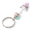 Angel Acrylic Beaded Keychain with Flower Opaque Resin Charms KEYC-JKC00533-3