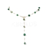 Handmade Natural Green Agate Beaded Chains Earring & Necklaces Sets SJEW-JS01342-04-3
