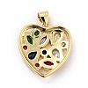 Rack Plating Brass Micro Pave Colorful Cubic Zirconia Pendants ZIRC-F129-40G-2