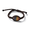 Adjustable Oval Chakra Natural Gemstone Braided Bead Bracelets BJEW-H626-02-06-4