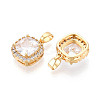 Brass Micro Pave Cubic Zirconia Pendants KK-N272-05G-2