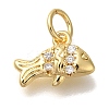 Rack Plating Brass Micro Pave Cubic Zirconia Charms KK-I720-10G-1