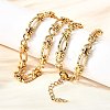 304 Stainless Steel Oval Textured Infinity Link Chain Necklaces for Women Men NJEW-K249-20A-G-1
