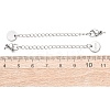 304 Stainless Steel Chain Extender with Flat Round Charms STAS-G383-04P-3